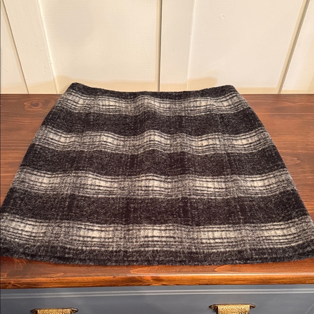 Wool Blend Plaid Mini Skirt Lined Size M Fall Preppy